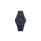 Navy blue watch with a white background