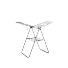 Metal clothes drying rack on a white background