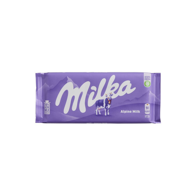Milka chocolate bar packaging on a white background