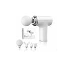 White handheld device with attachments on a white background
