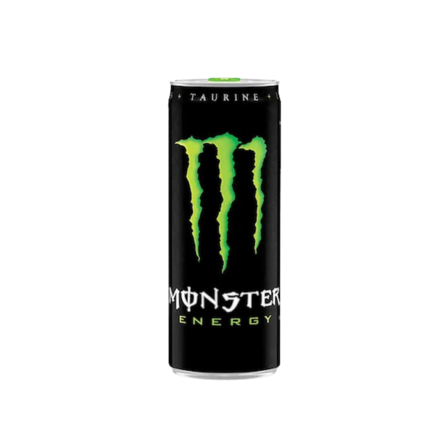 Monster Energy drink can on a white background
