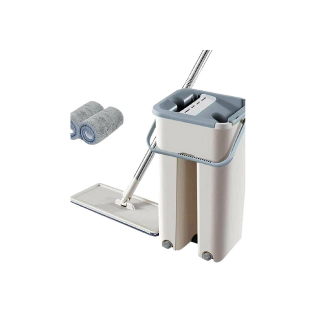 Mop and bucket set with a roller on a white background