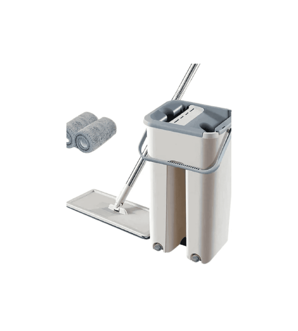Mop and bucket set with a roller on a white background