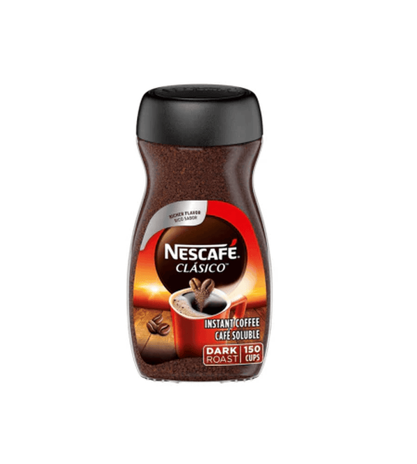 Nescafe Clasico instant coffee jar on a white background