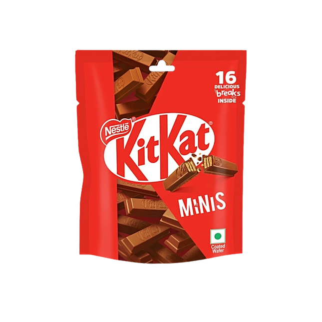 KitKat Minis packaging with Nestle logo on a white background