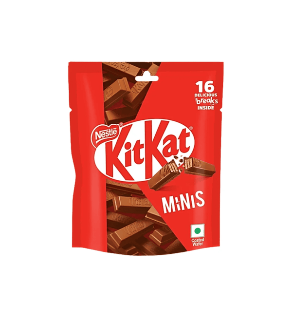 KitKat Minis packaging with Nestle logo on a white background