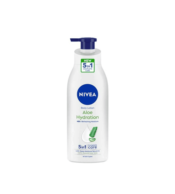 Nivea Aloe Hydration body lotion bottle on a white background