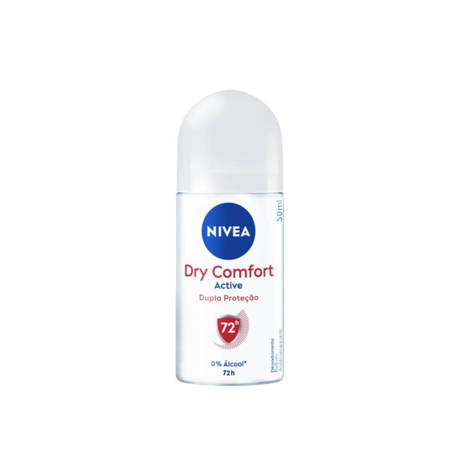 Nivea Dry Comfort Active deodorant bottle on a white background