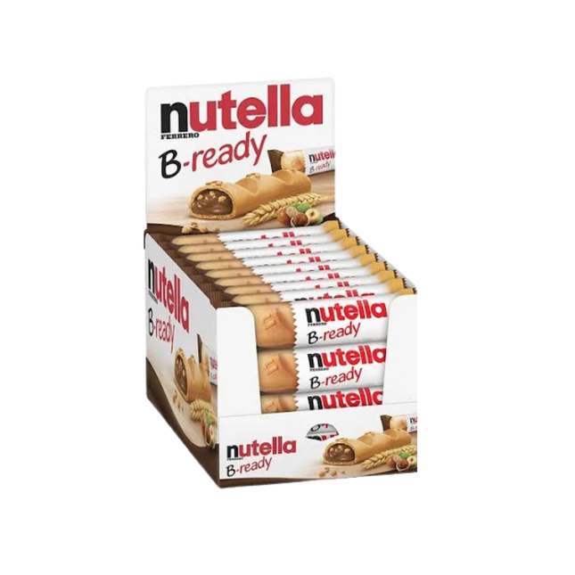 Box of Nutella B-ready bars on a white background