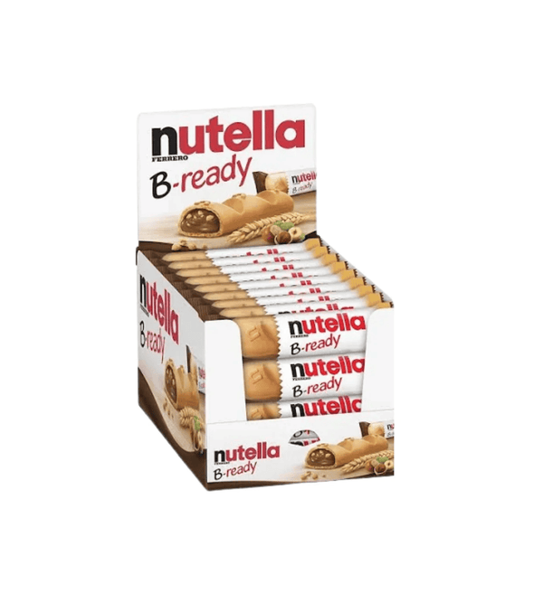 Box of Nutella B-ready bars on a white background