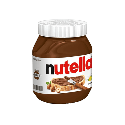 Jar of Nutella on a white background