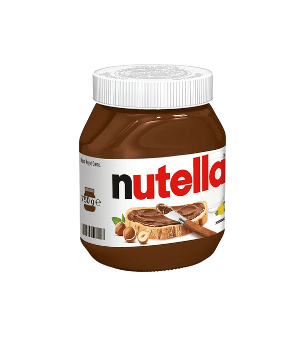 Jar of Nutella on a white background