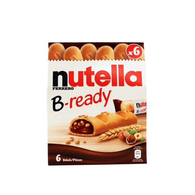 Nutella B-ready packaging with Nutella logo and product image on a white background