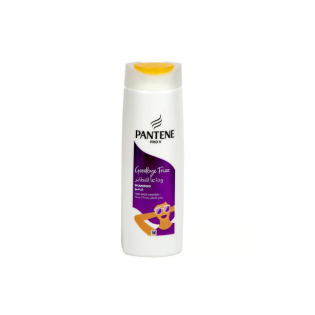 Pantene shampoo bottle on a white background