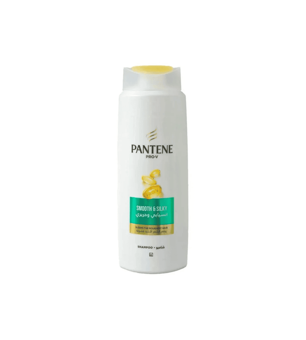 Pantene shampoo bottle on a white background