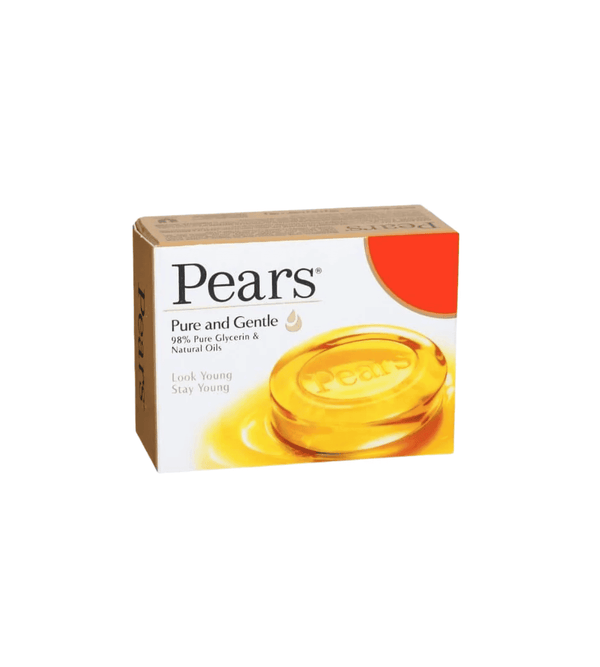 Pears Pure and Gentle soap bar packaging on a white background