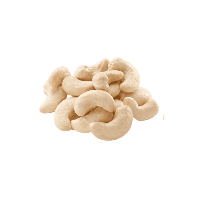 Cashew nuts on a white background
