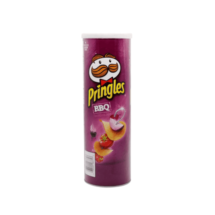 BBQ Pringles purple colour bottle with white background