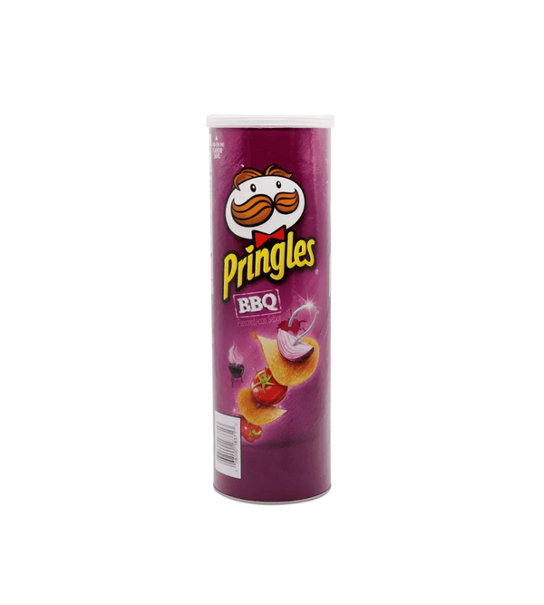 BBQ Pringles purple colour bottle with white background