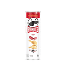 Pringles Pizza flavor potato chip can on a white background