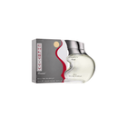 Perfume bottle and packaging on a white background