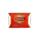 Red Imperial Leather soap bar on a white background