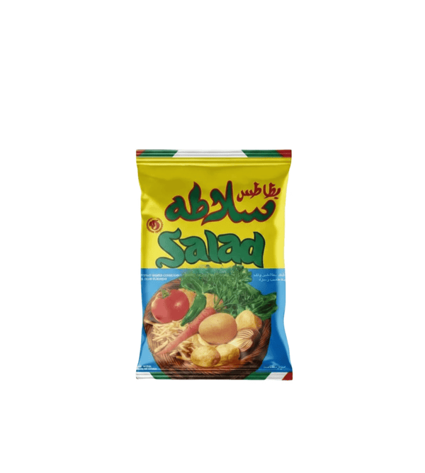 Packaged salad mix with visible branding on a white background