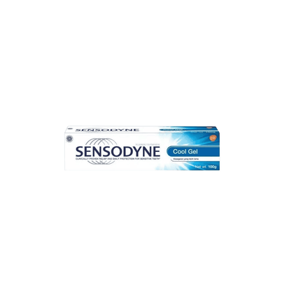 Sensodyne Cool Gel toothpaste tube on a white background