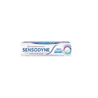 Sensodyne toothpaste tube on a white background