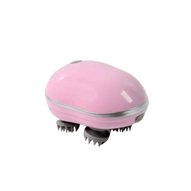 Pink handheld massager on a white background