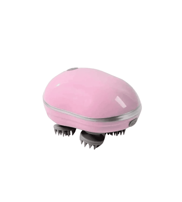 Pink handheld massager on a white background