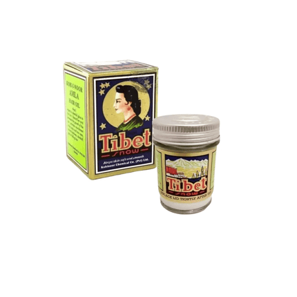 Bottle of tibet  snow whitening cream on white background 