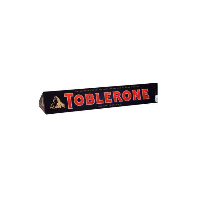 Toblerone chocolate bar packaging on a white background
