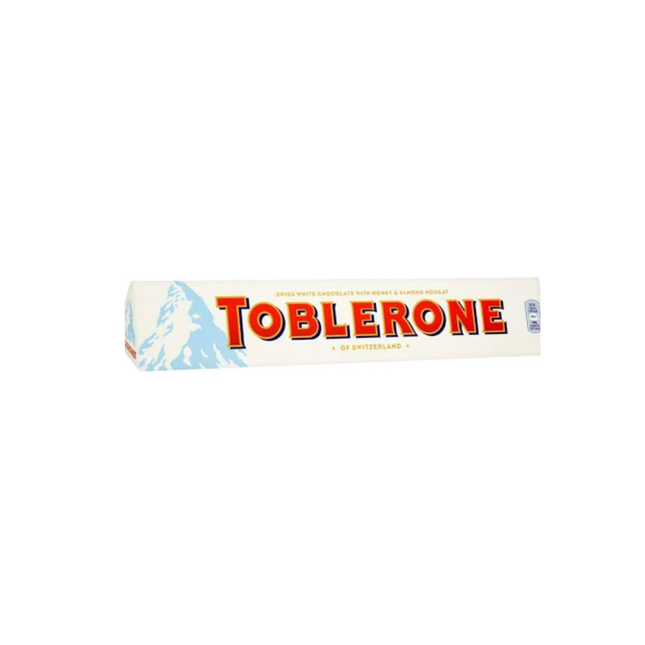 Toblerone chocolate bar packaging on a white background