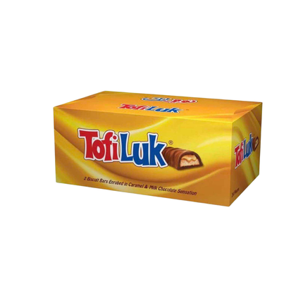 Box of Tofi Luk candy bars on a white background