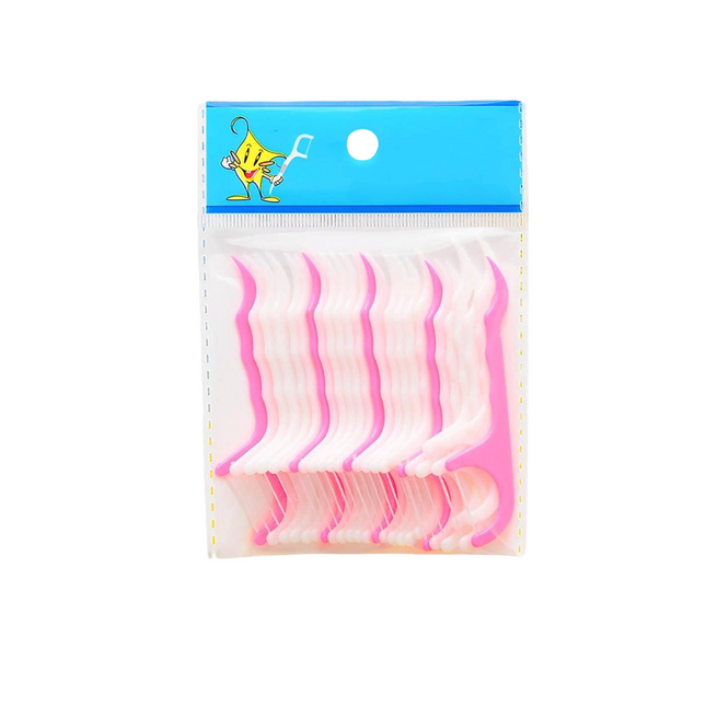 Packaged pink and white fishing lures with a blue label featuring a cartoon fish.