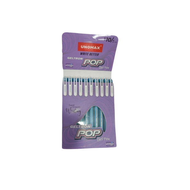 Geltron pop gel pens with white background 