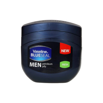 Vaseline Blue Seal Men's petroleum jelly container on a white background
