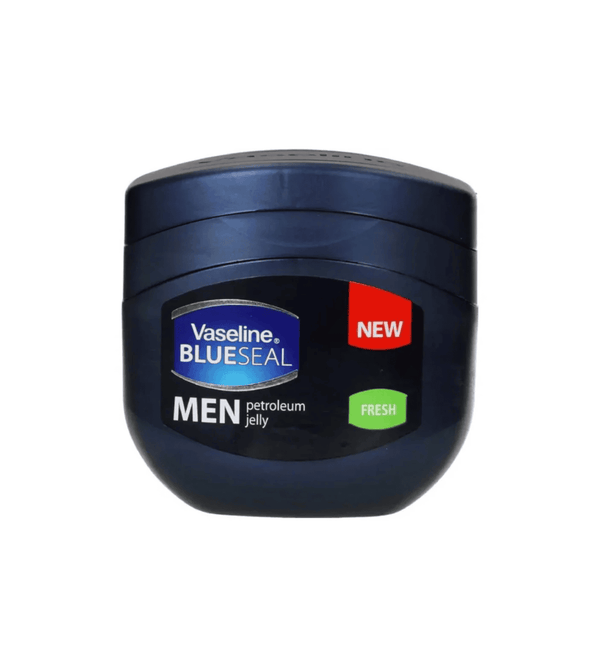 Vaseline Blue Seal Men's petroleum jelly container on a white background