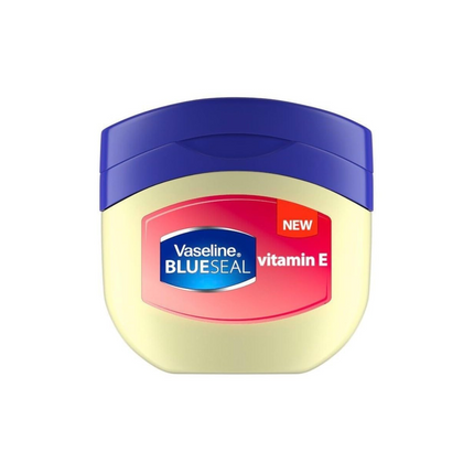 Vaseline Blue Seal vitamin E jar on a white background