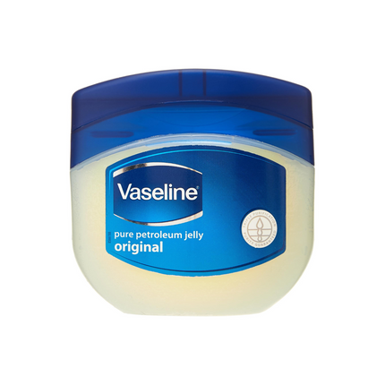 Vaseline pure petroleum jelly container on a white background