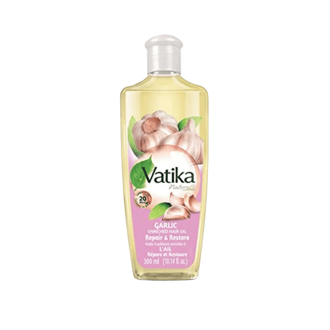 Vatika hair oil bottle on a white background