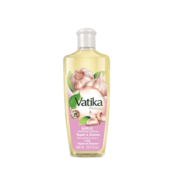 Vatika hair oil bottle on a white background