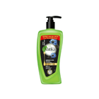 Green bottle with pump of Vatika hair care product on a white background