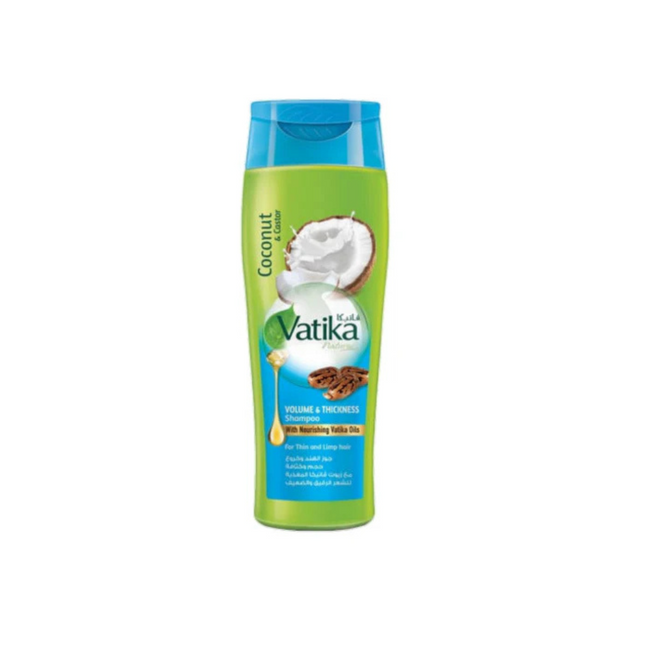 Vatika coconut shampoo bottle on a white background