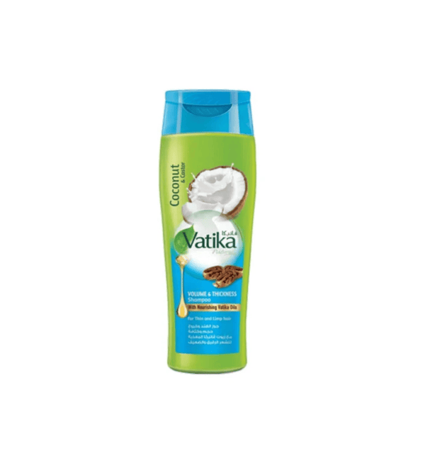 Vatika coconut shampoo bottle on a white background