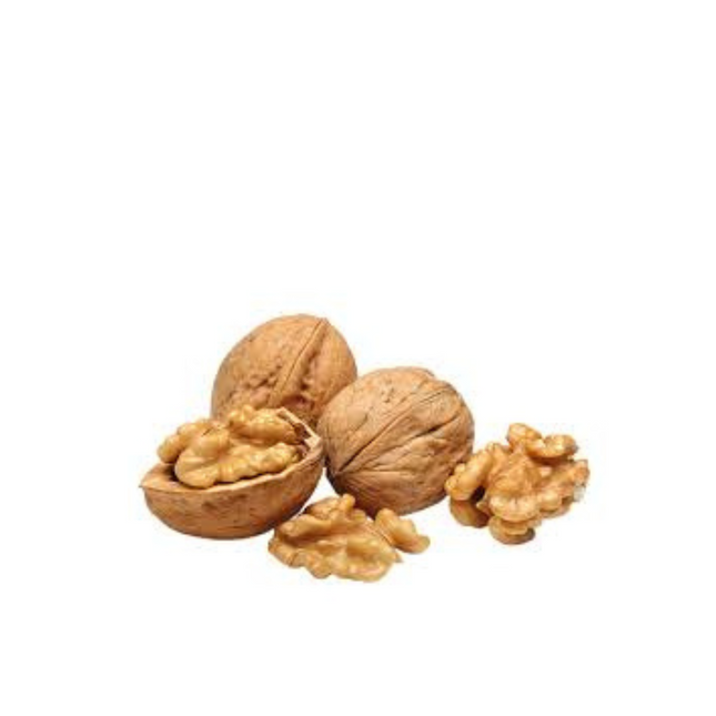 Walnuts on a white background