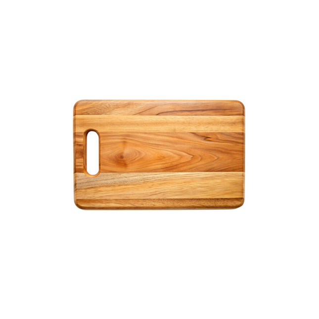Wooden cutting board on a white background