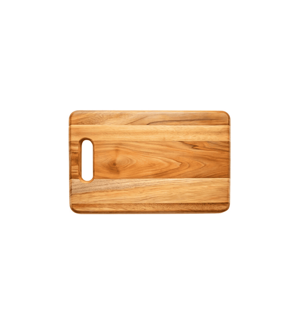 Wooden cutting board on a white background
