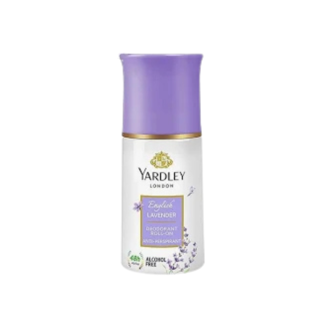 Yardley London Lavender body lotion bottle on a white background